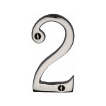 M Marcus Heritage Brass Numeral 2 - Face Fix 76mm Traditional font